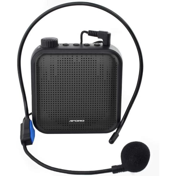 Stemmeforsterker - 12W oppladbart PA-system - Svart