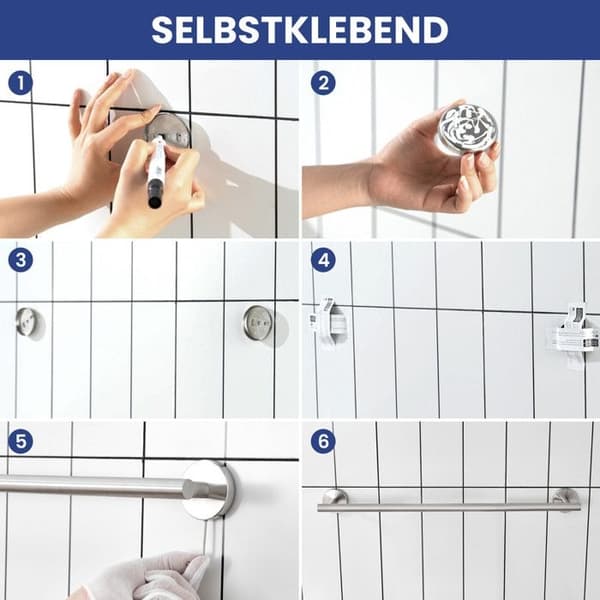 60 cm håndklestativ i rustfritt stål, 2 installasjonsmetoder, børstet overflate