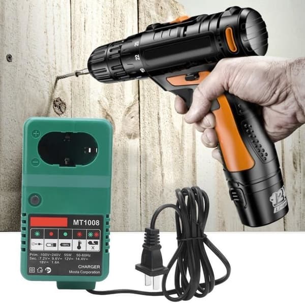 MT1008 universal batterilader for 7,2 / 9,6 / 12 / elektriske driller
