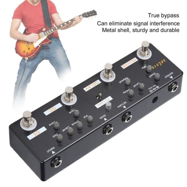 Minifinker 5-tilstands effektpedal: Guitar effektpedal med 5 tilstande, reverb delay, FX loop og sampler.
