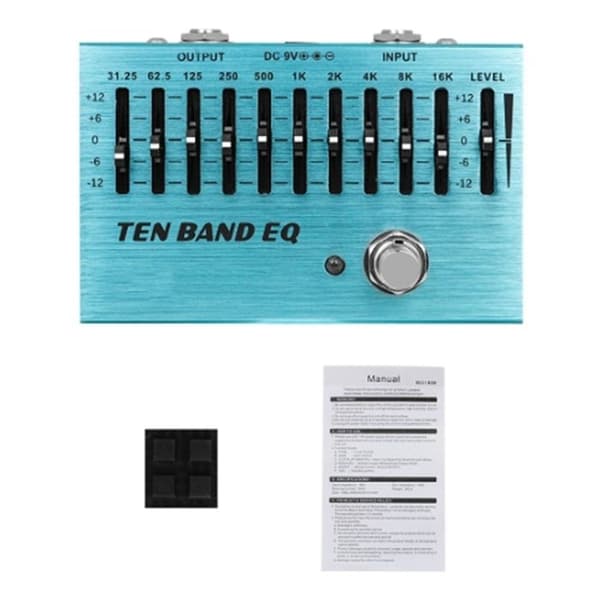 SA-01 10-bånds equalizer-controller til elektrisk guitar, EQ-effektpedaler, True Bypass, guitar, bas, dele og tilbehør