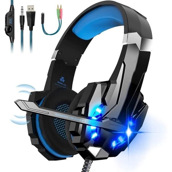 AUDBURN Brusreducerande Gamingheadset - PS4-PS5-Xbox One-PC-Mac-Nintendo - Blå