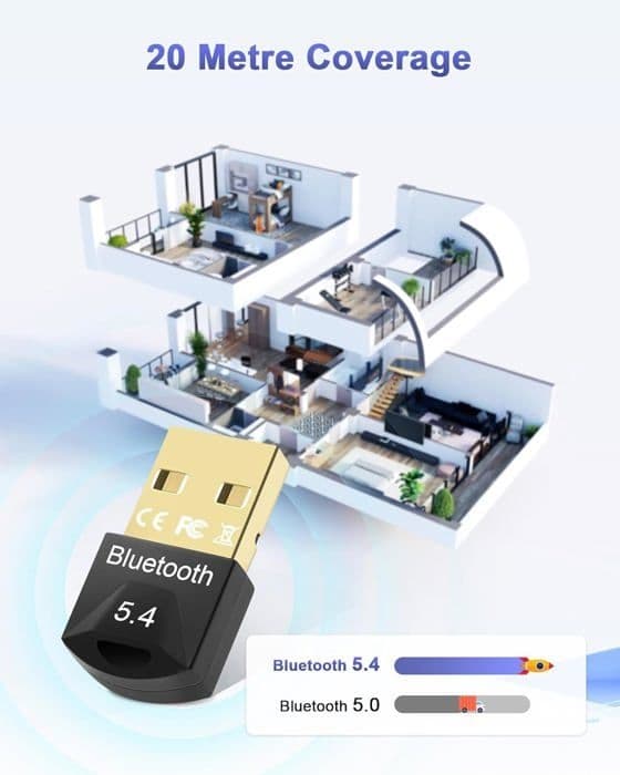 Bluetooth-sovittimet, 5.4 Bluetooth-sovitin, USB Bluetooth -sovitin, Bluetooth tietokoneelle, Bluetooth USB, kuulokkeille, ohjain, C[J47]