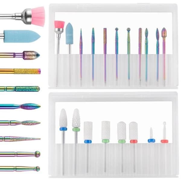 SPECOOL 18-delt keramisk negleboresæt til professionel manicure
