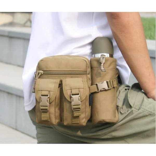 Veske - 600D nylon - khaki - Justerbart belte