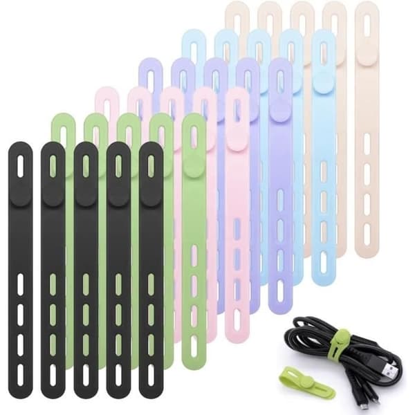 Silikonstrips - 30 stk - 6 farger - Runde - Gjenbrukbare