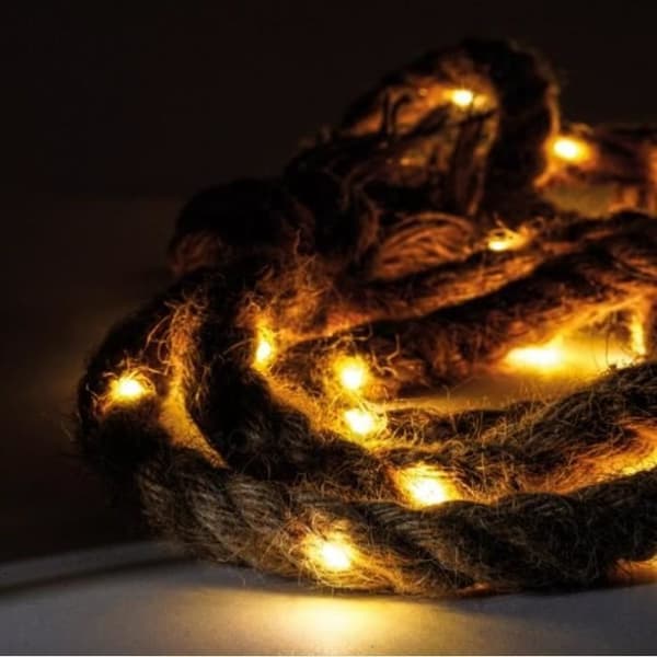 Solcellsljusslinga - ESOTEC - Rep - 60 LED-lampor - 4,5 m - Varmvit