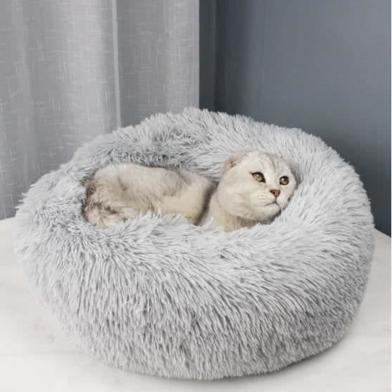 Katte-/hundeseng - Varm - 60 cm - Lysegrå