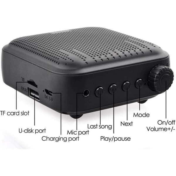 Stemmeforsterker - 12W oppladbart PA-system - Svart