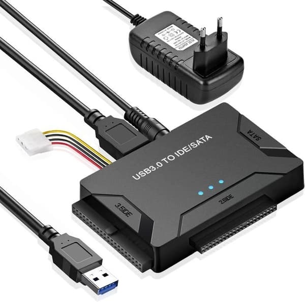 USB-harddiskadapter, USB 3.0 til IDE/SATA, 1 m USB-kabel til 2,5" 3,5" IDE/SATA HDD/SSD
