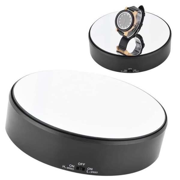 Motorisert roterende displaystativ - Pwshymi - Svart - ABS - 18*4,5 cm
