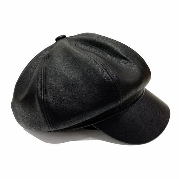 Dame læderberet/kasket - sort - størrelse 56-58 cm - efterårs-/vintersæson
