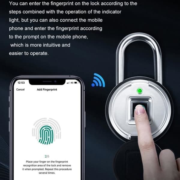 Fingeravtryckslås för möbler, smart skåplås, USB-laddningsbart