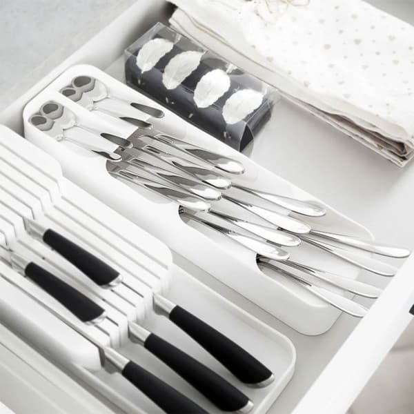 Bestikkoppbevaring - Vilde - Hvit - 39x11,5 cm - 5 rom