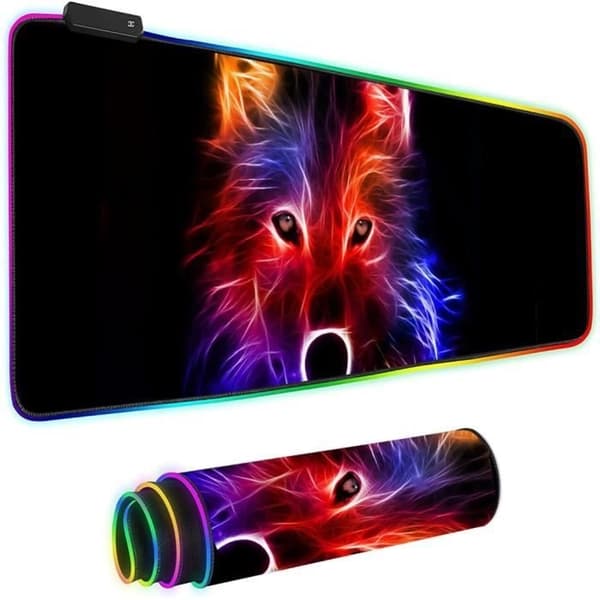Opplyst spillmusematte, RGB LED-lysmusematte, spillmusematte med USB-kabel, 800 x 300 x 4 mm