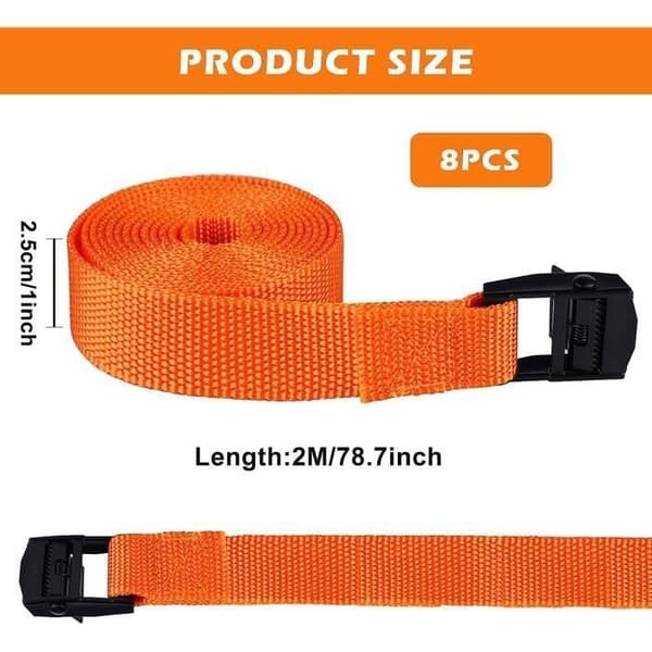 Surrband - Ej specificerat - 8-pack - 2 m - 250 kg - Spänne i zinklegering