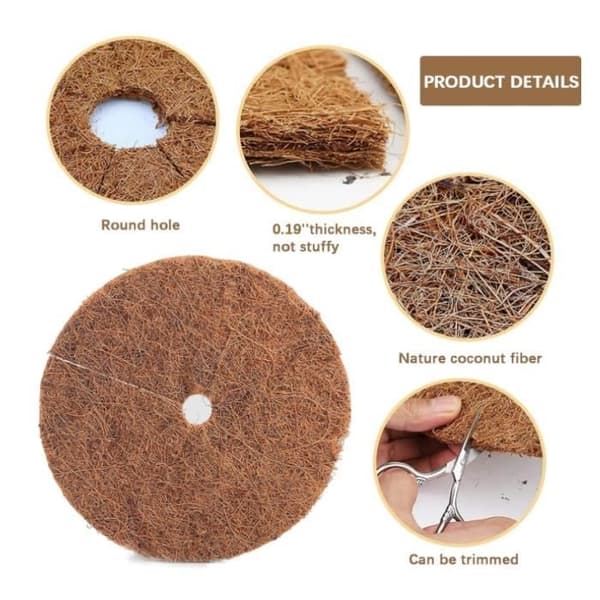 Kokosfiberplantematter - Mulchskiver - 6 deler - Vinterbeskyttelse
