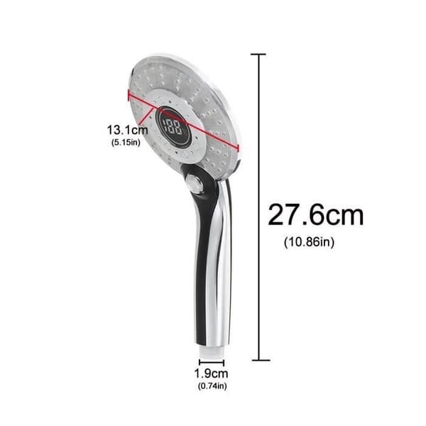 TEMPSA LED dusjhode - 3 farger - antikalk