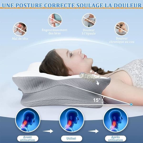 Memory Foam Pude - Ortopædisk Kølende Ergonomisk Pude - Hvid