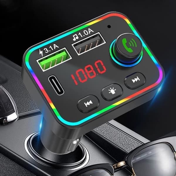 APERIL Bluetooth FM-sender for bil - sigarettennerplugg - hurtiglading - håndfri telefoni