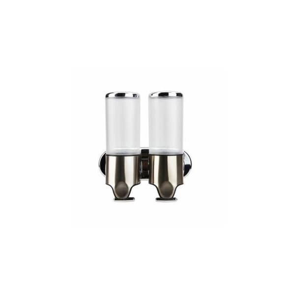 Ultraergonomisk dobbel såpe- og sjampodispenser (2 x 500 ml)