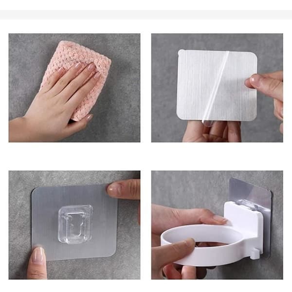 Hårfønerholder - Uspesifisert - 3 stk - Grå - ABS-plast - Diameter 8,9 cm