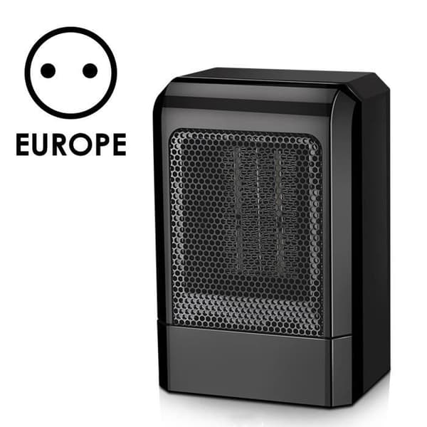 Mini elektrisk varmeblæser 500W - Sort - PTC - Hjemmekontor - EU