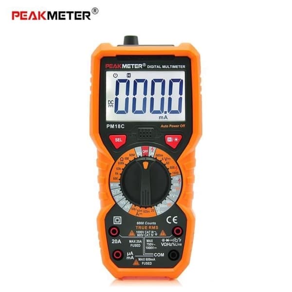 PEAKMETER PM18C Högprecisionsdigital fickmultimeter AC-DC Spänning Ström Temperatur