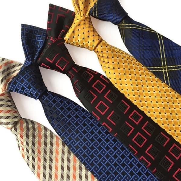 HERRSLIPS - Mode - Avslappnad professionell slips i jacquardpolyester, modell 1 - gul GJ™