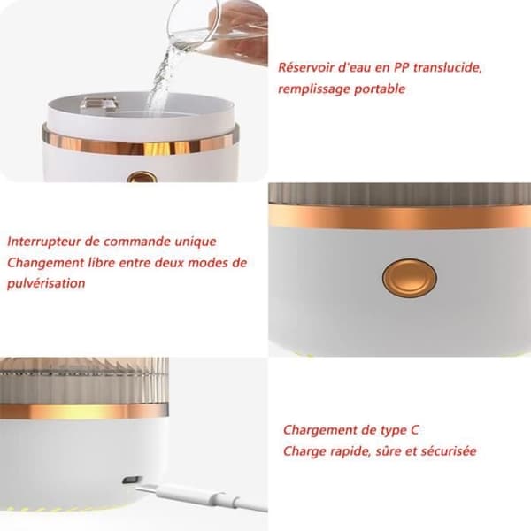 Aroma diffuser, æterisk olie diffuser, Rock Aromatherapy luftfugter (hvid)
