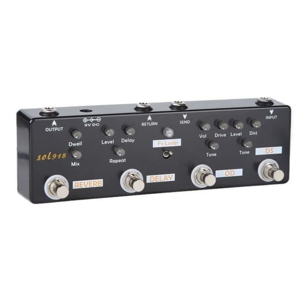 Minifinker 5-tilstands effektpedal: Guitar effektpedal med 5 tilstande, reverb delay, FX loop og sampler.