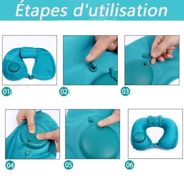 Oppustelig rejsepude, ergonomisk memory foam