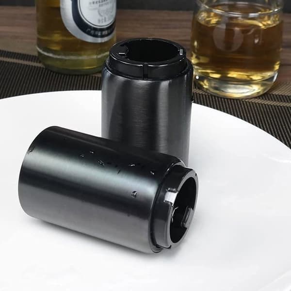 automaattisen pullonavaajan sarja ruostumatonta terästä, musta