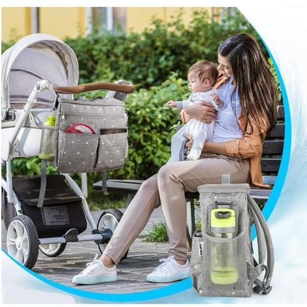 Pusletaske til mødre til gåture og rejser - Grå - Baby