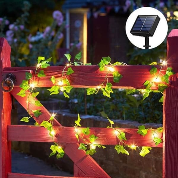 Ljusslinga - Solcellsdriven - 10M - 100 LED-lampor - Grön - Utomhusdekoration