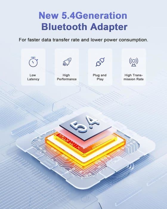 Bluetooth-sovittimet, 5.4 Bluetooth-sovitin, USB Bluetooth -sovitin, Bluetooth tietokoneelle, Bluetooth USB, kuulokkeille, ohjain, C[J47]