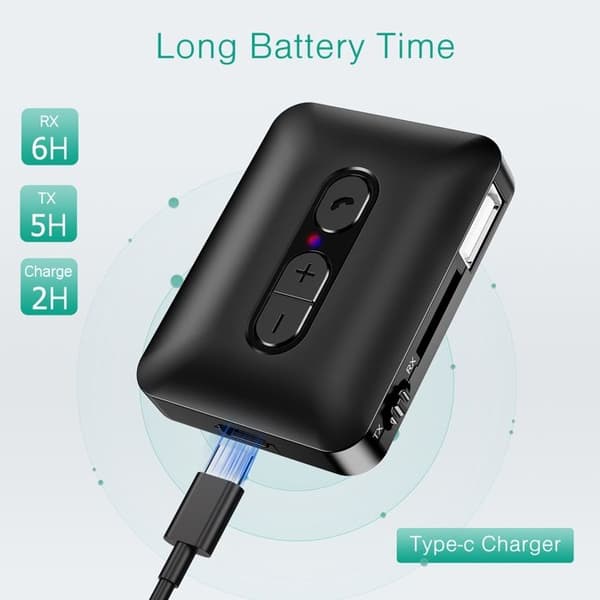 Bluetooth-sender/mottaker, trådløs Bluetooth-adapter, Bluetooth 5.4-lydadapter, musikkmottaker