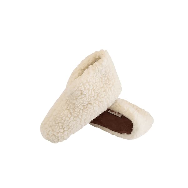 Fluffy Wool Slippers (100% Pure Wool) – White Model