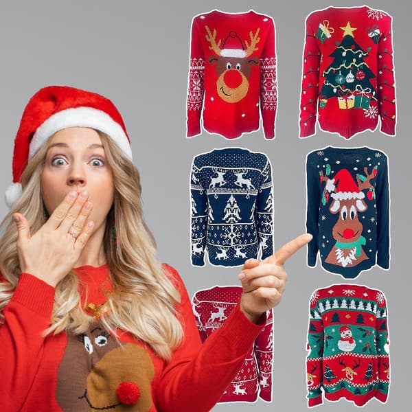 Christmas Sweaters - Many Funny Designs and Colors
