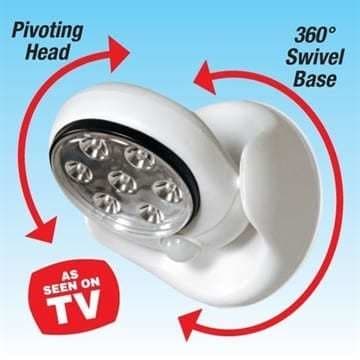 LED-sensorlampe m/bevegelsessensor og 360 graders vinkel