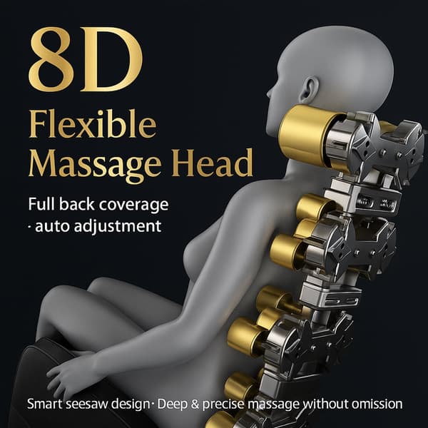 Massagestol 8D - S-teknologi, Zero Gravity och Värmebehandling - Model S9