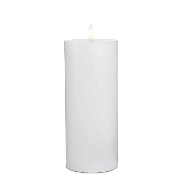 LED stearinlys - 1 stk. - ø7,5 x 20 cm - m/3D flamme - (flere farger)