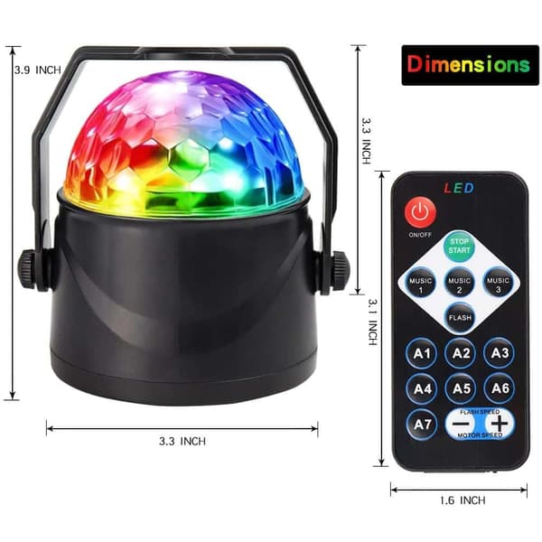 Roterande LED-discokula med fjärrkontroll