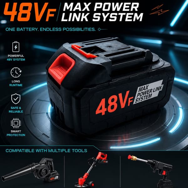 Battery for pressure washers, secateurs and leaf blowers