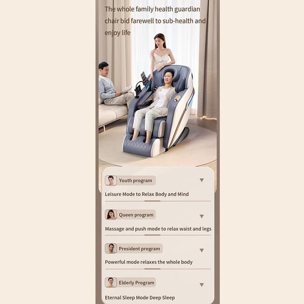 Massagestol 4D Pro+ Svart med Värmeterapi och Röststyrning – Modell M9