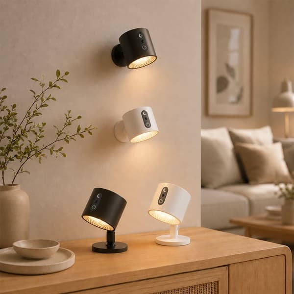 LED Night Light 360° Rotatable, Magnetic, 3 Color Temperatures – White or Black