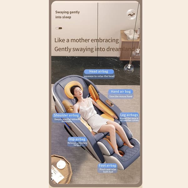 Massagestol 4D Pro+ Hvid med Varmeterapi og Stemmekontrol - Model M9 Hvid