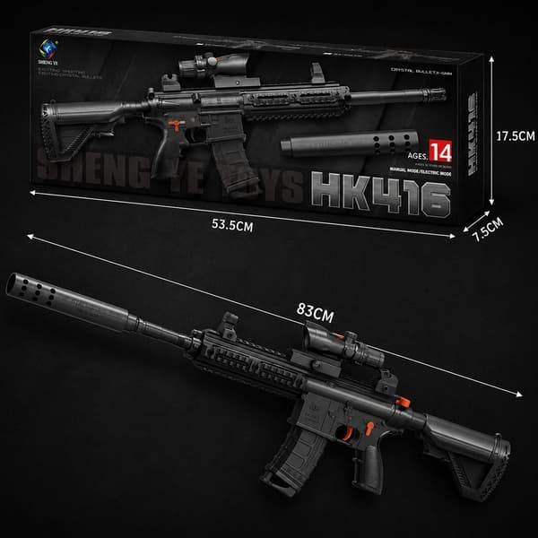 Gelblaster including gel balls – long-range with scope model HK416