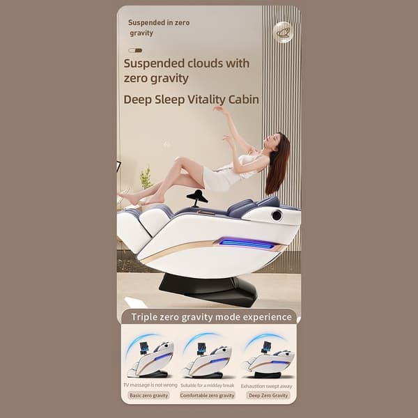 Massasjestol 4D Pro+ Hvit med Varmeterapi og Stemmestyring – Modell M9 Hvit
