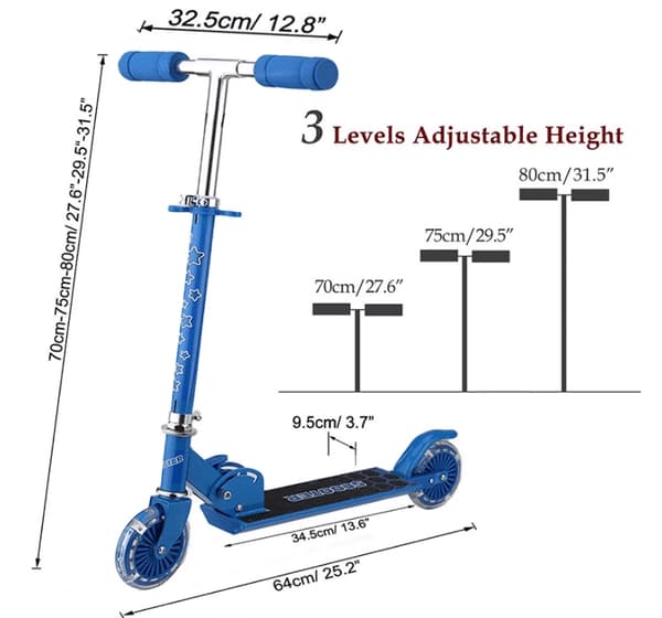 Scooter for the little ones - foldable (pink or blue)